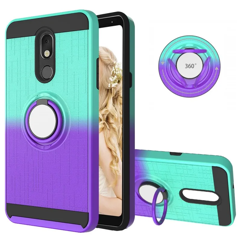 

For LG Stylo 4 5 Q Stylus 4 Case Shockproof Silicone Magnetic Armor Ring Stand Holder Cover for LG Stylo 5 Aristo 3 Plus Case