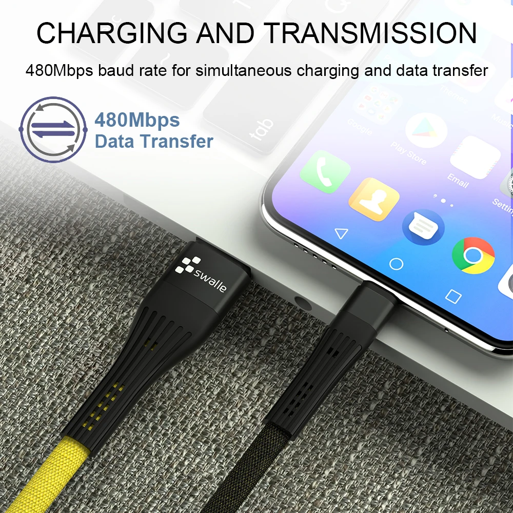 Swalle 3A USB кабель для зарядки Micro usb type-C кабель для iPhone X 8 7 6 Xiaomi huawei samsung S9 S8