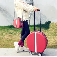 women rolling suitcase with cosmetic caseround abspc travel luggage bag universal wheel trip trolley box and handbag