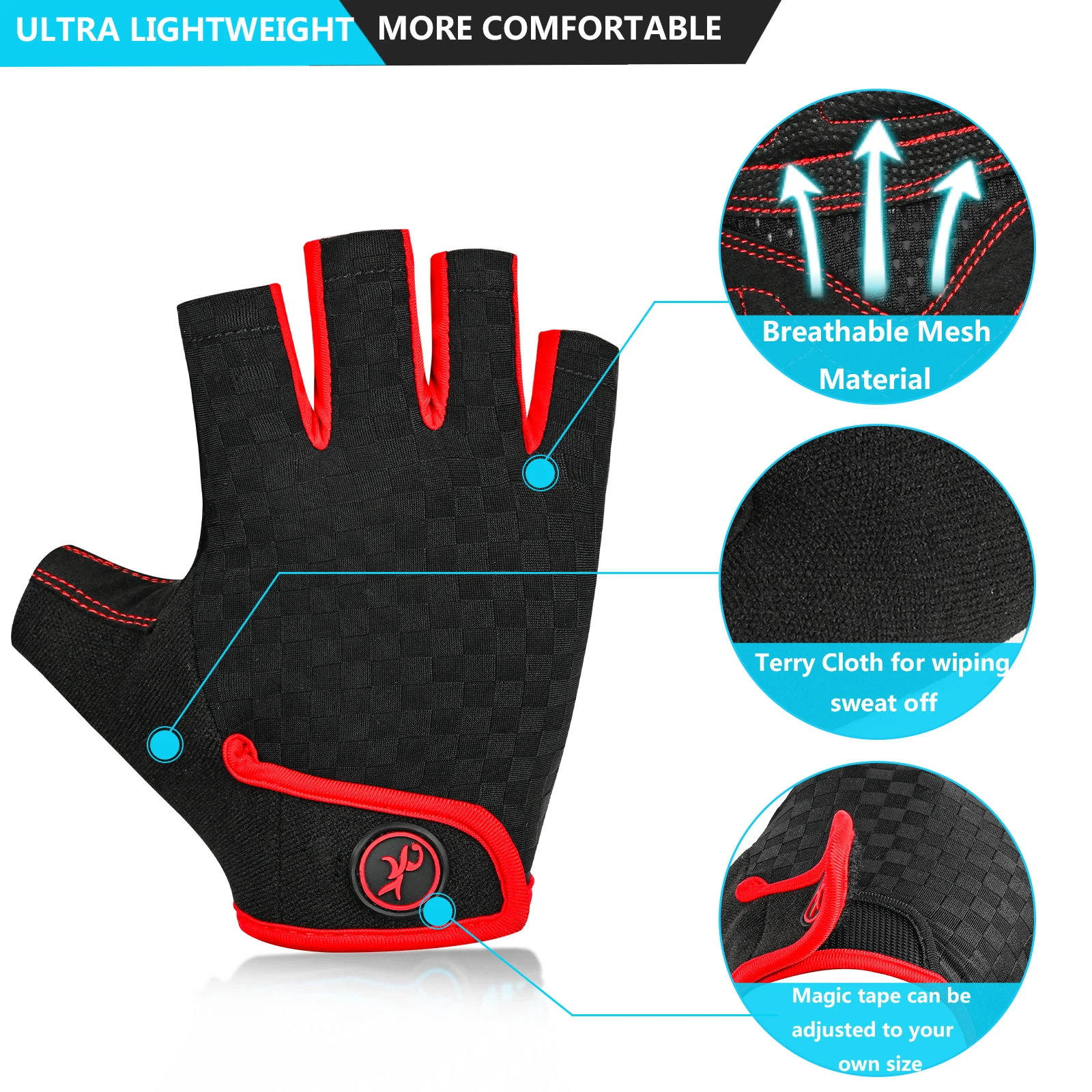 Велосипедные перчатки 5 мм амортизирующие митенки с открытыми пальцами для езды