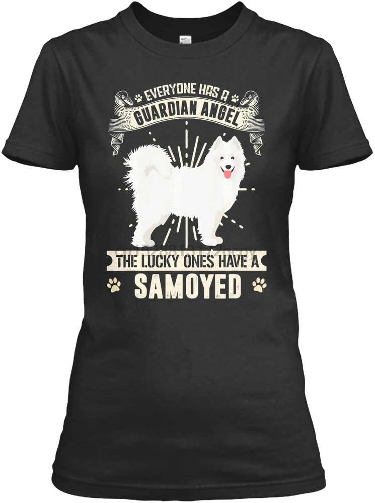 Мужская футболка My Samoyed Is A Guardian с изображением ангела G (1) женская