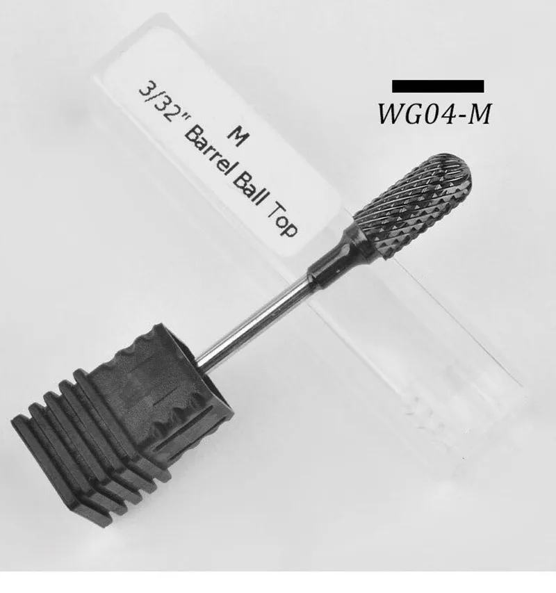 WG04-M Черные вольфрамовые стальные сверла для ногтей, профессиональные фрезы для маникюра, фрезы для ногтей, аксессуары для полировки - Цвет: WG04-M