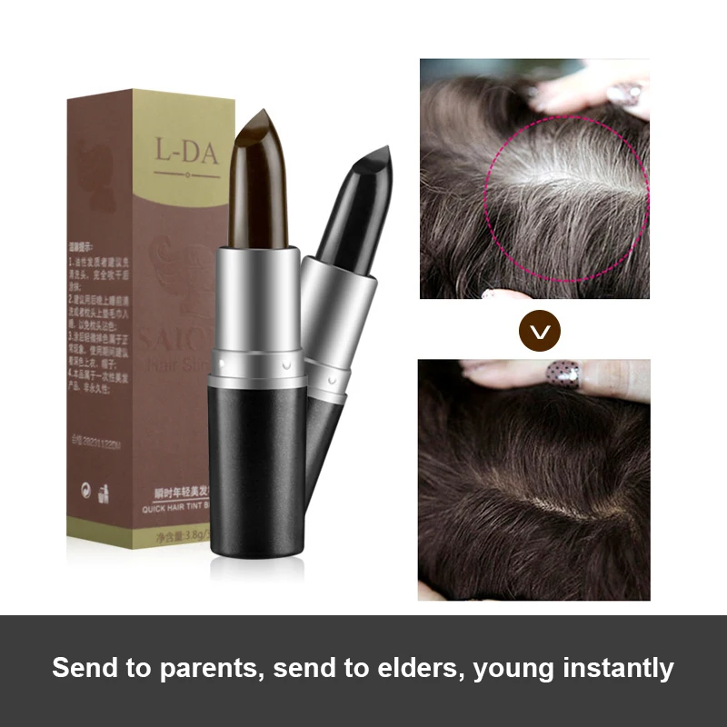 Черно-коричневая одноразовая ручка для краски волос мгновенное покрытие серых