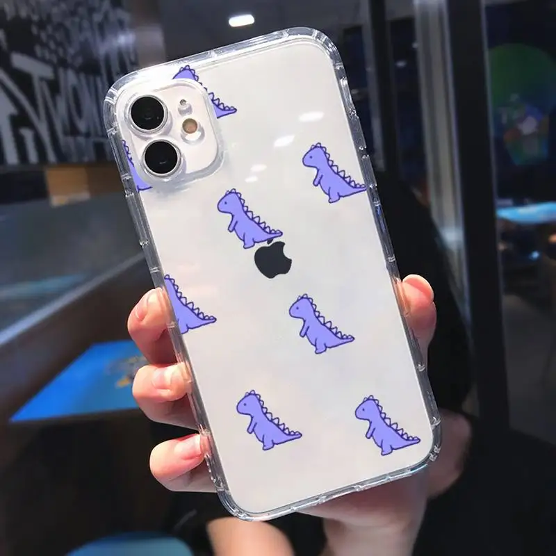 

Cute Dinosaur Baby Fashion Phone Case Transparent soft For iphone 5 5s 5c se 6 6s 7 8 11 12 plus mini x xs xr pro max