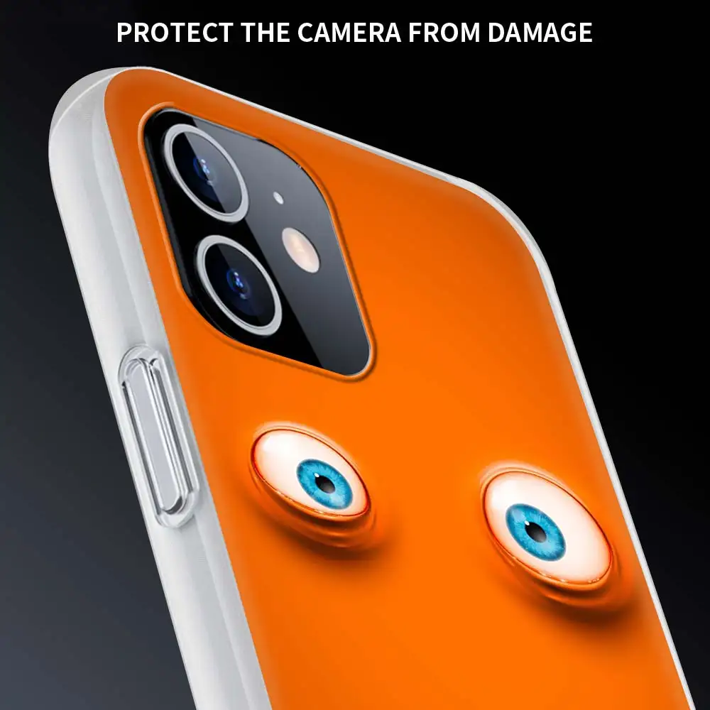 

3D Funny Face Case For iPhone 12 mini 11 Pro 7 XR X XS Max 8 6 6S Plus SE 2020 5S Translucent Matte Silicone Phone Coque