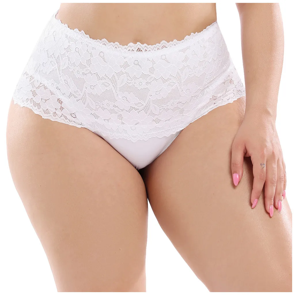 Новинка женские трусики сексуальные кружевные эластичные одноцветные с высокой