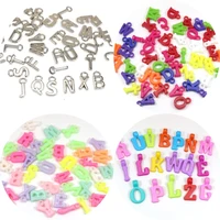 200 assorted colorful acrylic alphabet letter charm pendants various color size