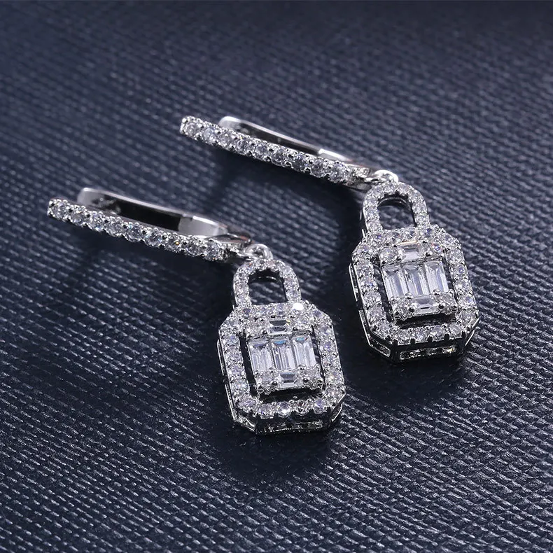 

Exquisite Romantic Ladies Wedding Earrings With Zircon Concentric Lock Simple Earring Jewelry For Wife Anniversary Gifts