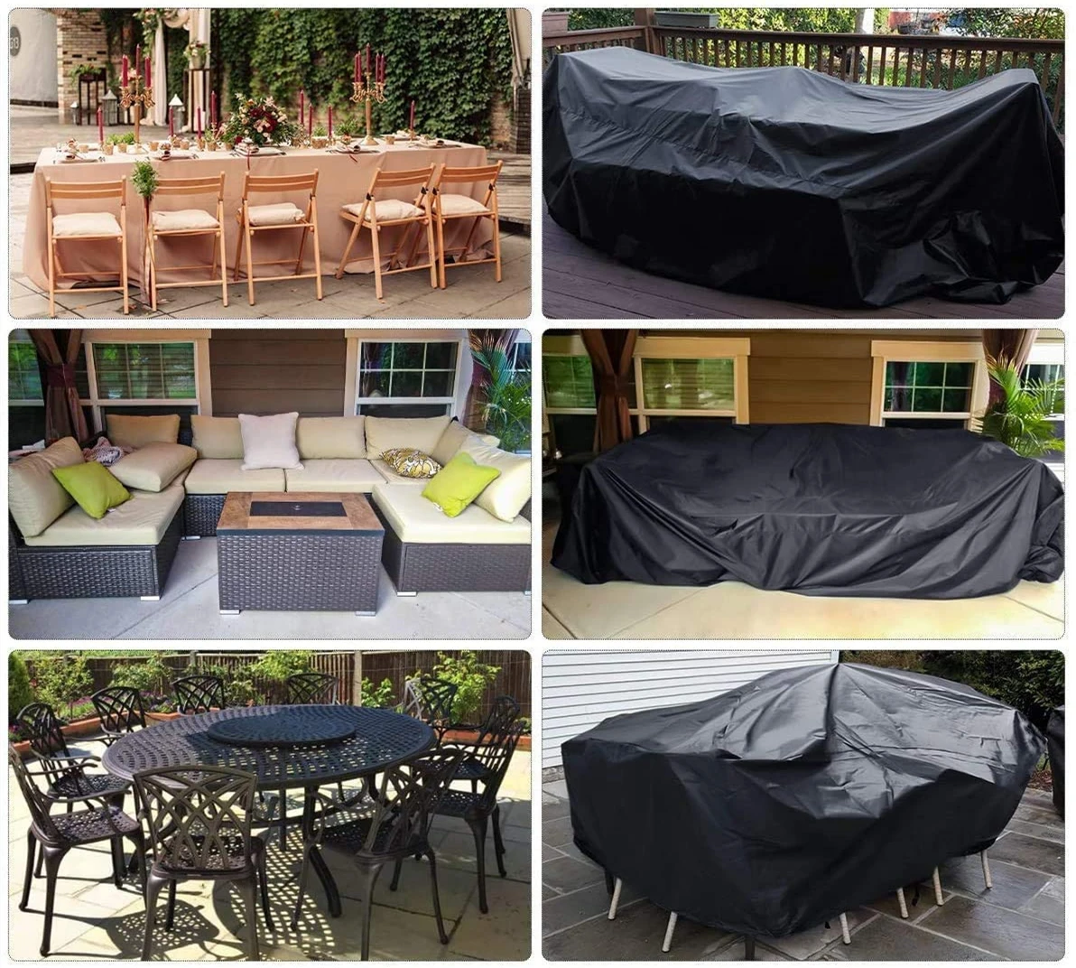 Small size Waterproof Outdoor Patio Garden Furniture Covers Rain Snow Chair covers for Sofa Table Chair Dust Proof Cover images - 6