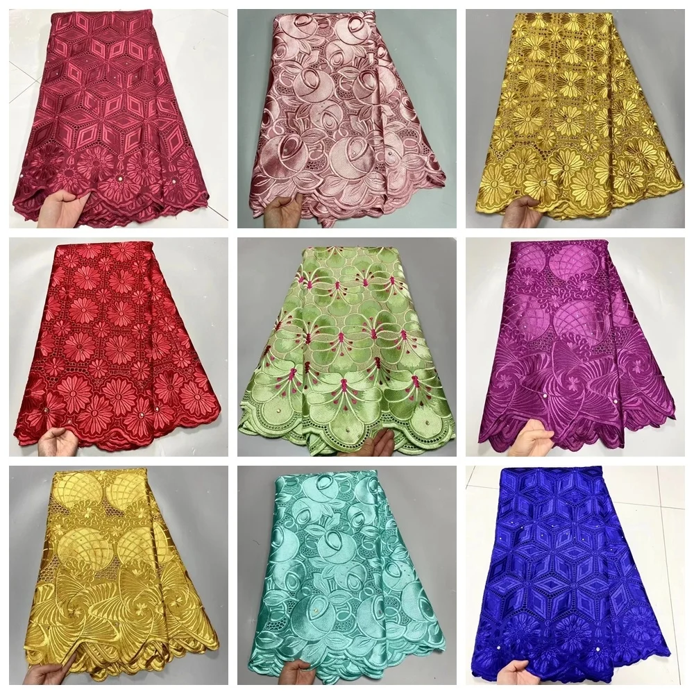 

French Embroidery Guipure Cord Lace Fabric High Quality French Lace Fabric African Cotton Lace Fabric For Wedding Party 5yards