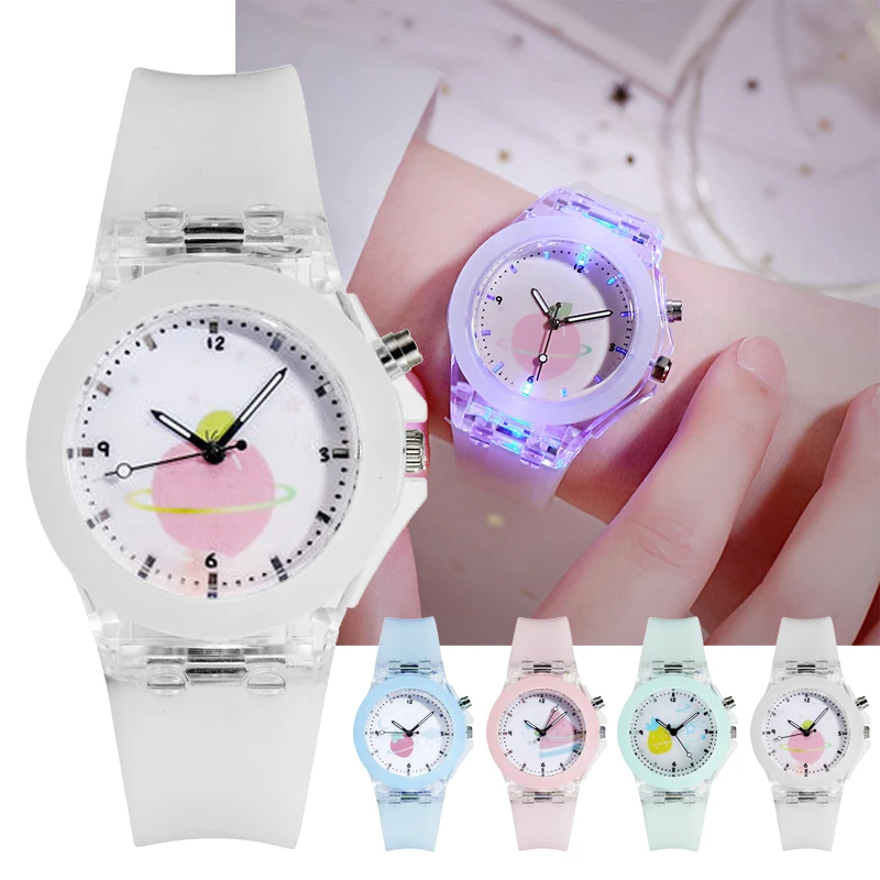 2022 New Watch Women Fashion Silicone Candy Color Luminescent Student Watches Girls Quartz Clock Cute Little Fresh Wristwatch