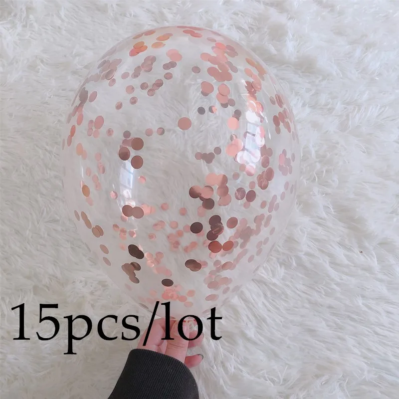 15pcs round confetti 30 шт. 5/10/12-дюймовый бордовый жемчужно-белый латексные шары, гелий цвет красного вина для праздника вечерние для девичника, свадьбы, дня рождения, Декор - Цвет: 15pcs round confetti