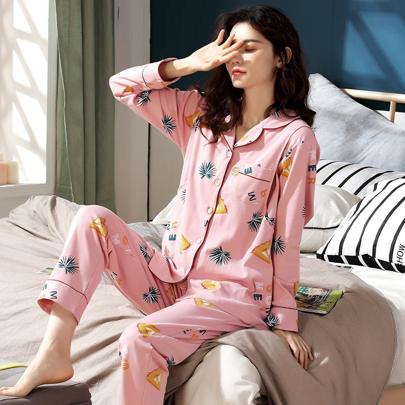

Autumn winter cotton maternity women's pajamas breast feeding open-minded Korean fashion open-minded comfortable home wear