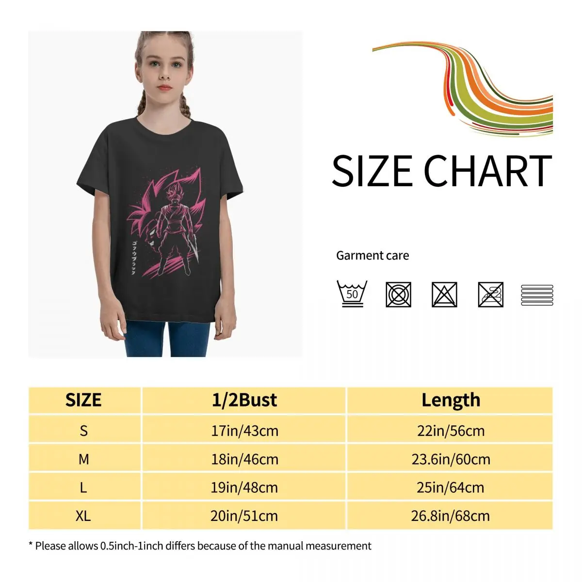 

Anime Fans Son Goku C Girls T Shirts durability Short sleeveRound neck T-shirt