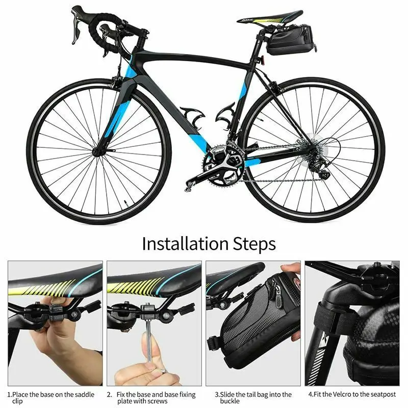 

Waterproof Bike Saddle Bag with Tail Light Big Capacity Bicycle Tail Bag for Mountain Road Bicycles
