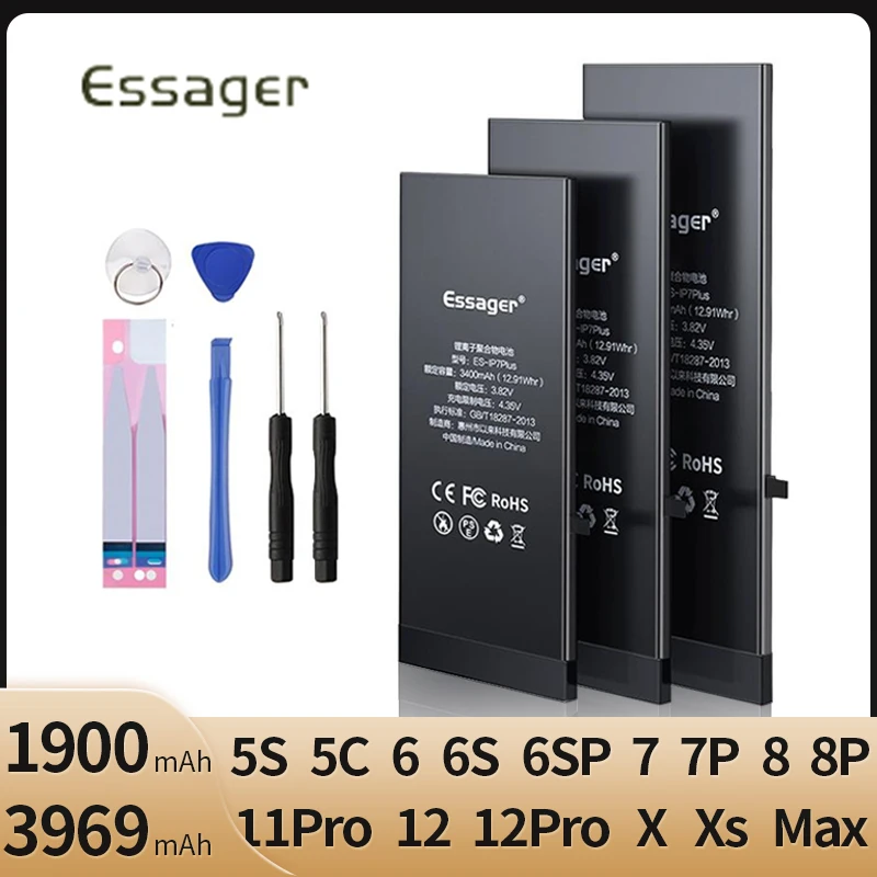 

Essager Battery For iPhone 6 6S 5S 5C 7 8 Plus X Xs Max Xr 6Plus Original High Capacity Bateria Replacement Batterie For iPhone6