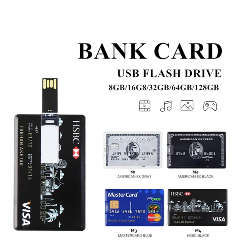 USB флеш-накопитель, тонкий флеш-накопитель, реальная емкость, 4 ГБ, 8 ГБ, 16 ГБ, 32 ГБ, 64 ГБ, 128 ГБ, карта памяти, кредитная карта, u-диск, бесплатный логотип на заказ
