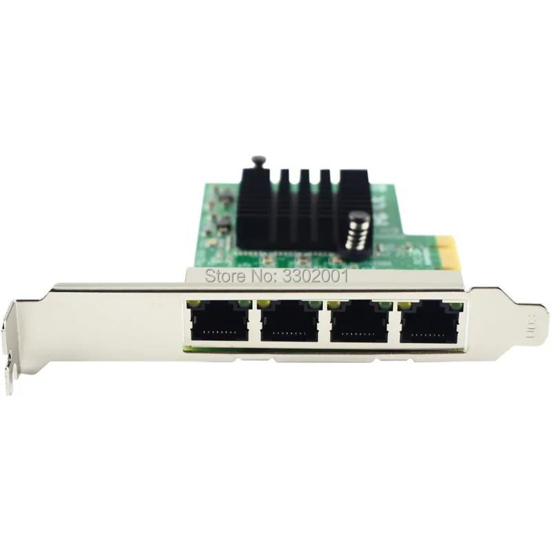 4 портовый гигабитный Ethernet 10/100/1000M PCI E Express x1 Gigabit Сетевая карта адаптер для