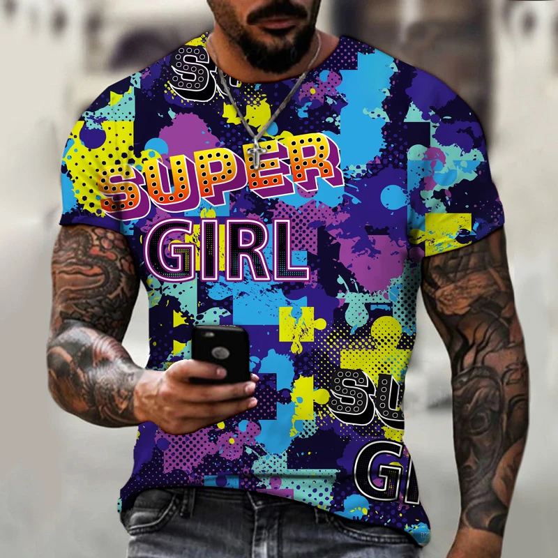 

Popular 3d Printing T-shirt 2021 New Funny Graffiti 3d Printing T-shirt Men's Fashion Streetwear Harajukuo Men's T-shirt