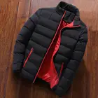 Мужская теплая парка с хлопковой подкладкой и воротником-стойкой