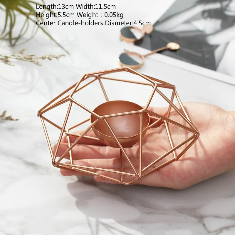 Скандинавские подсвечники из розового золота креативные минималистичные