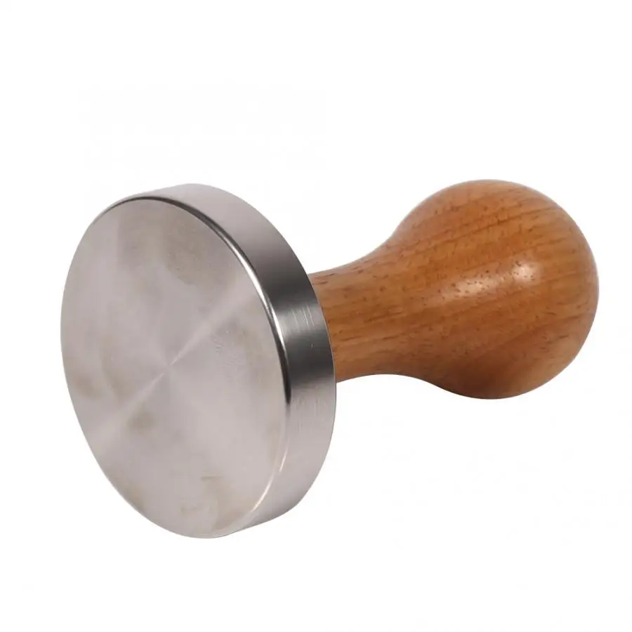 1Pc Wooden Handle Stainless Steel Espresso Coffee Tamper Press Tool with 58mm Flat Base Hot | Дом и сад