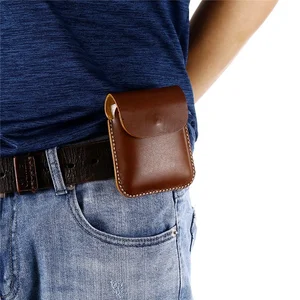 genuine leather phone bag cover for samsung galaxy z flip 5g belt clip hoster case for galaxy z flip waist bag coque free global shipping