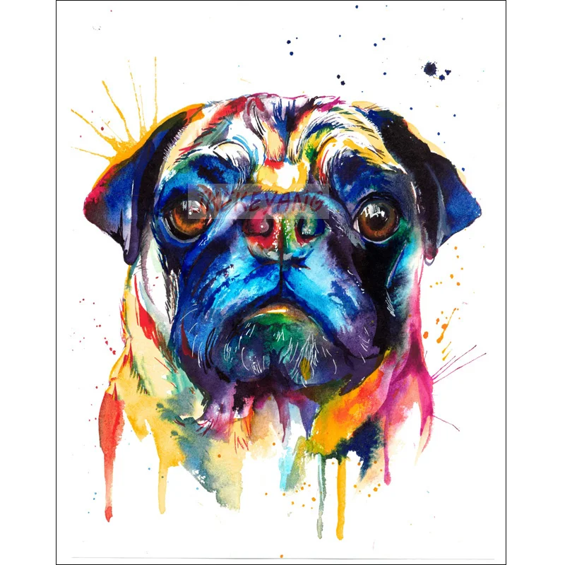Алмазная живопись 5D &quotсделай сам&quot полный квадратный рисунок собака акварелью