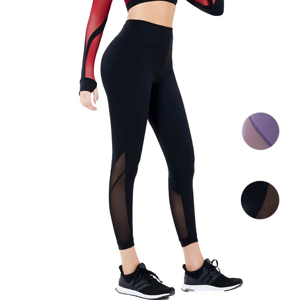 

Women Leggings Mesh High Waist 7387 Yoga Pants Workout Running Daily Jeggings