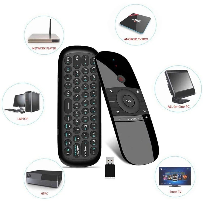 

Air Remote W1 2.4G Air Mouse Wireless Keyboard Infrared Remote Learning 6-Axis Motion Sense Remote for Android TV BOX