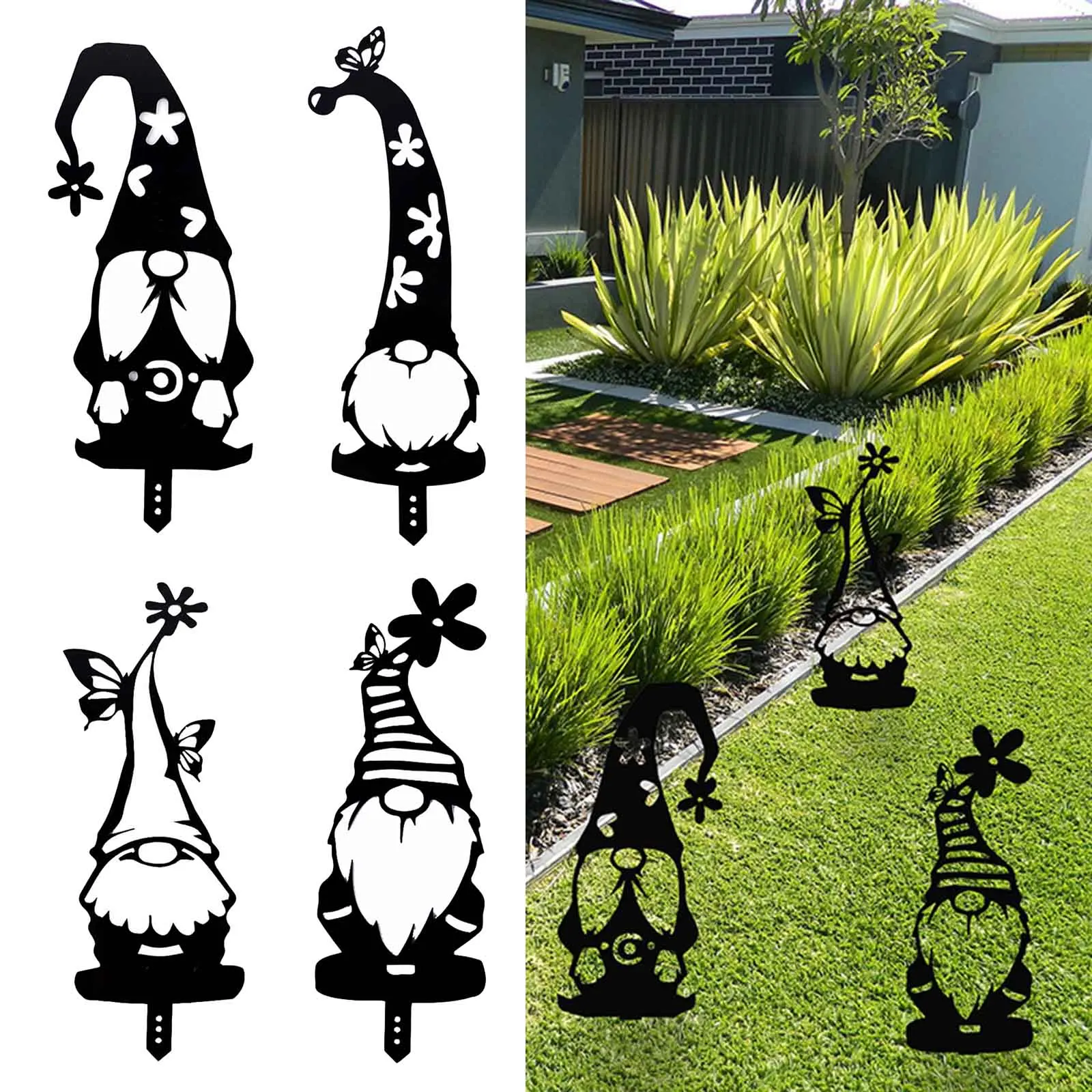 

Faceless Gnome Garden Lawn Patio Statue House Stake Backyard Yard