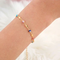 fashion evil eye with star bead charm bracelet for women girls anklet personality hand chain bracelet accessories gifts