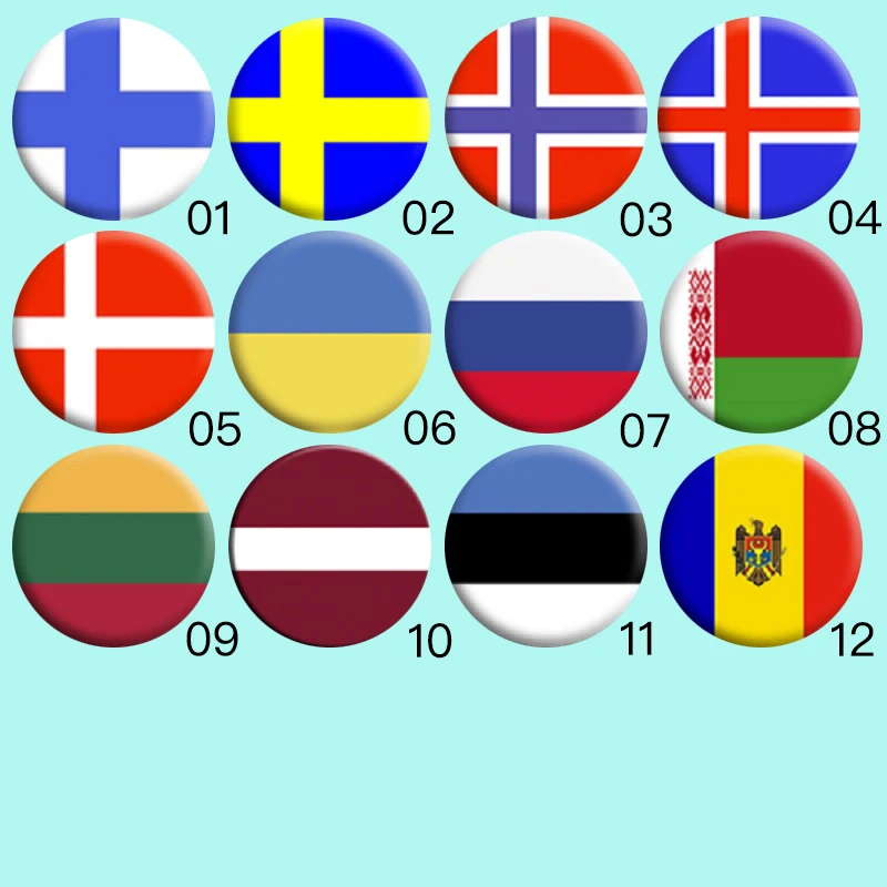 Hot National Flag Brooches Finland Sweden Norway Iceland Denmark Ukraine Russia Belarus Estonia Lativia Brooch Pins Jewelry | Украшения и