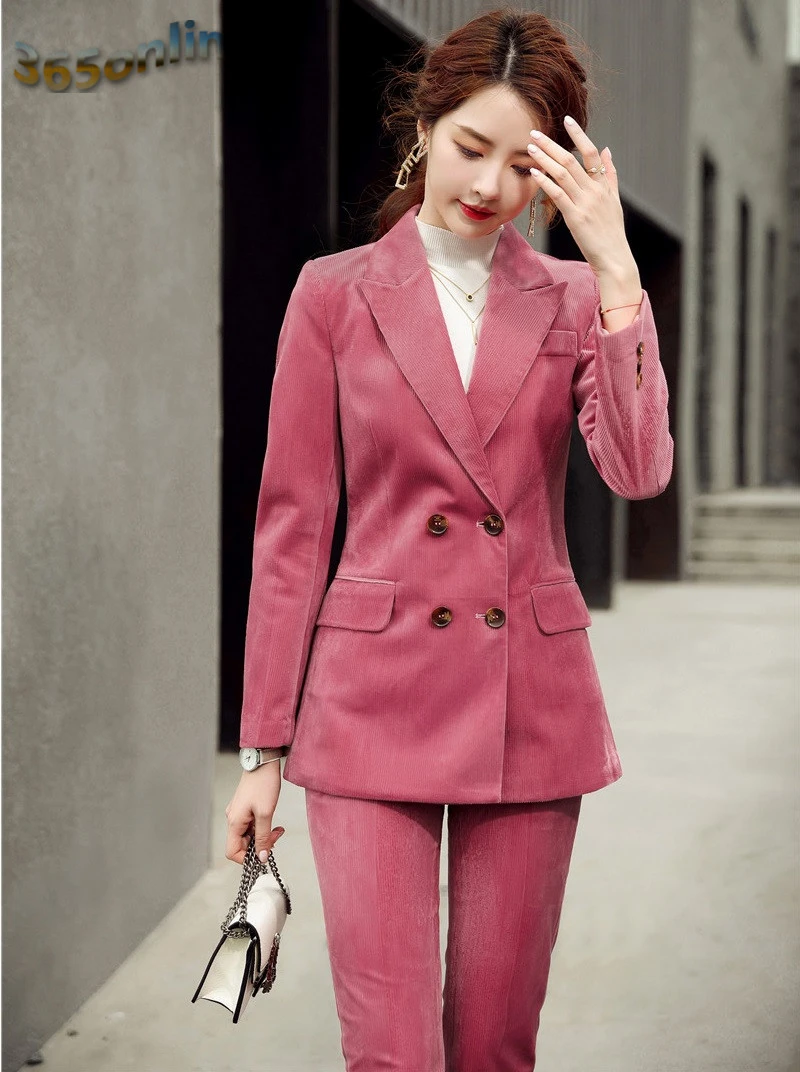 Высокое качество ткани Осень Зима Формальные Деловые костюмы со штанами и