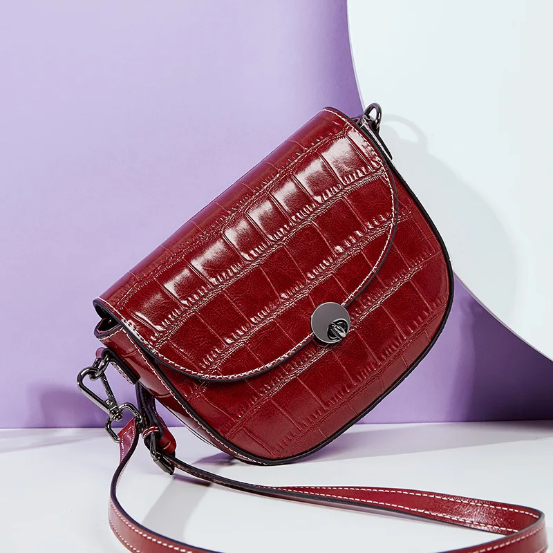 

Non-Mainstream Design Women's Leather Bags 2020 New Crocodile Leather Square Sling Bag Fashion Shoulder/Crossbody Bag