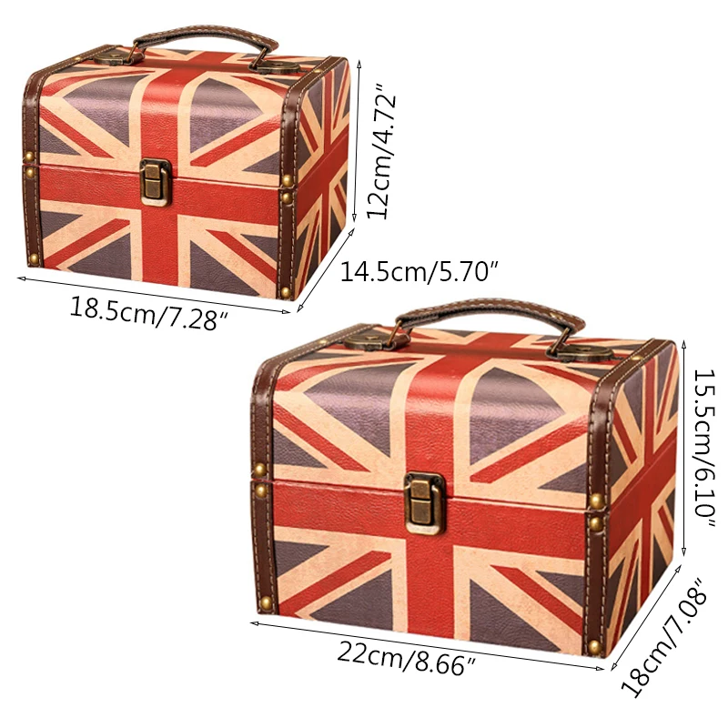 

Storage Box European Retro Jewelry Storage Box Creative Wooden Portable Leather Finishing Small Box Home Decorations