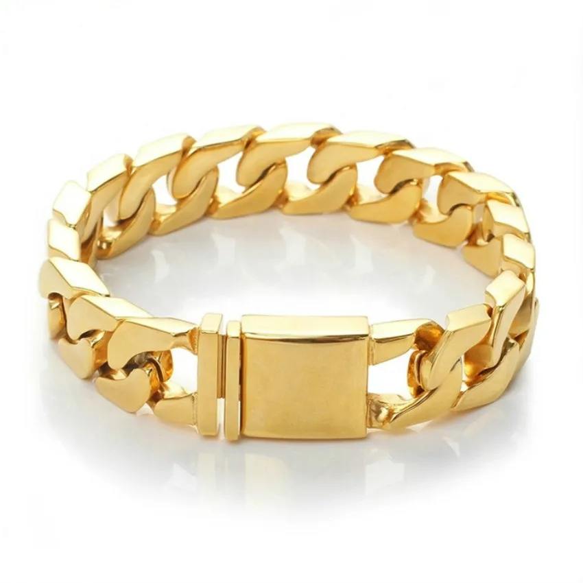 Мужской плоский браслет из нержавеющей стали в стиле хип хоп|Цепочки и браслеты| |