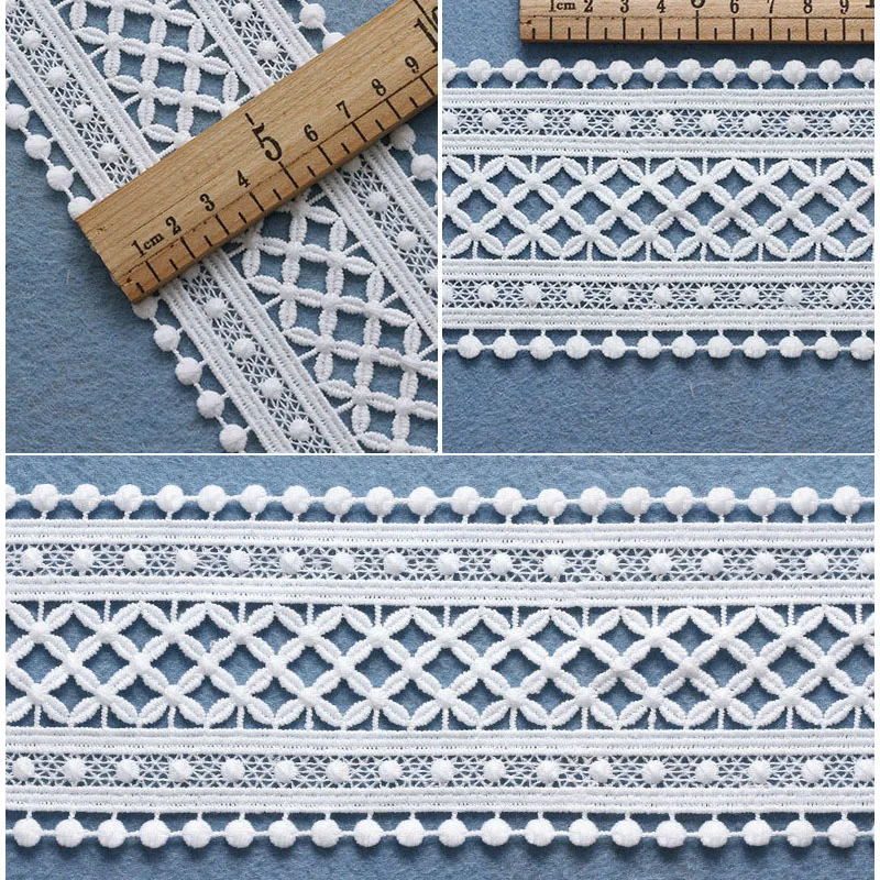 Белая кружевная ткань тонкая лента для украшения Подарочная упаковка Материал (7