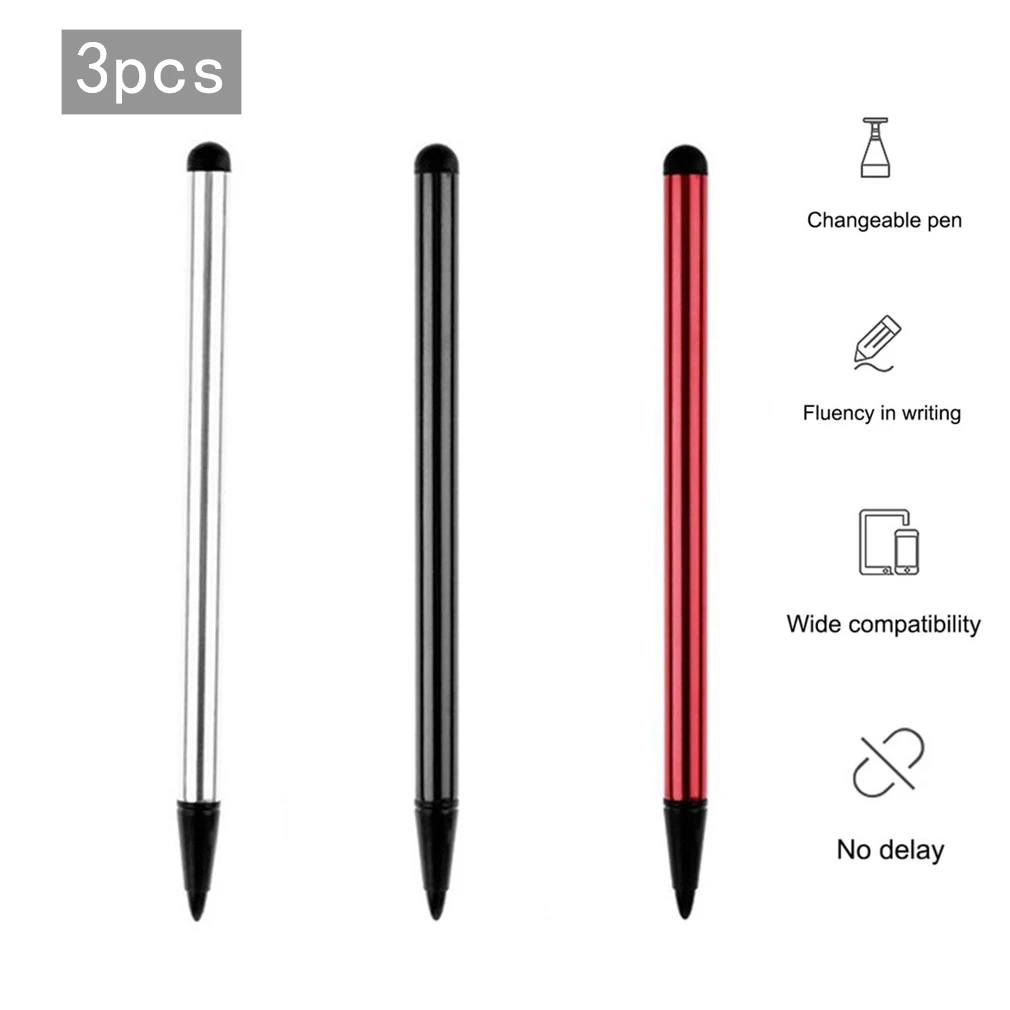 

3pcs Mobile Phone Strong Compatibility Touch Screen Stylus Ballpoint Metal Handwriting Pen Suitable For Xiaomi Tablet For iphone