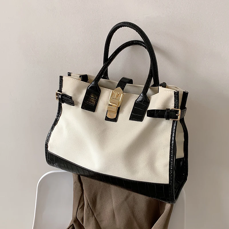 

Design All-match Ins Large Capacity Handbags 2021 New Fashion Canvas Messenger Bag Portable Tote Bag Width: 36cm