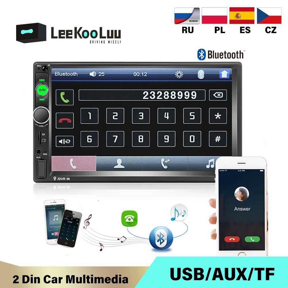 Автомагнитола LeeKooLuu 2Din 7 &quot MP5 цифровой дисплей Bluetooth зеркальная связь 2din