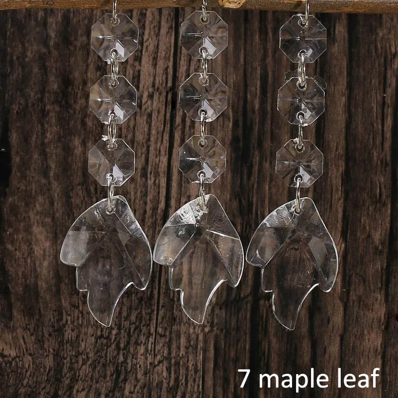 7 maple leaf 10 шт. гирлянда Висячие вечерние декоративная люстра аксессуары акрил форма капли Свадебные украшения центральные хрустальные бусины - Цвет: 7 maple leaf