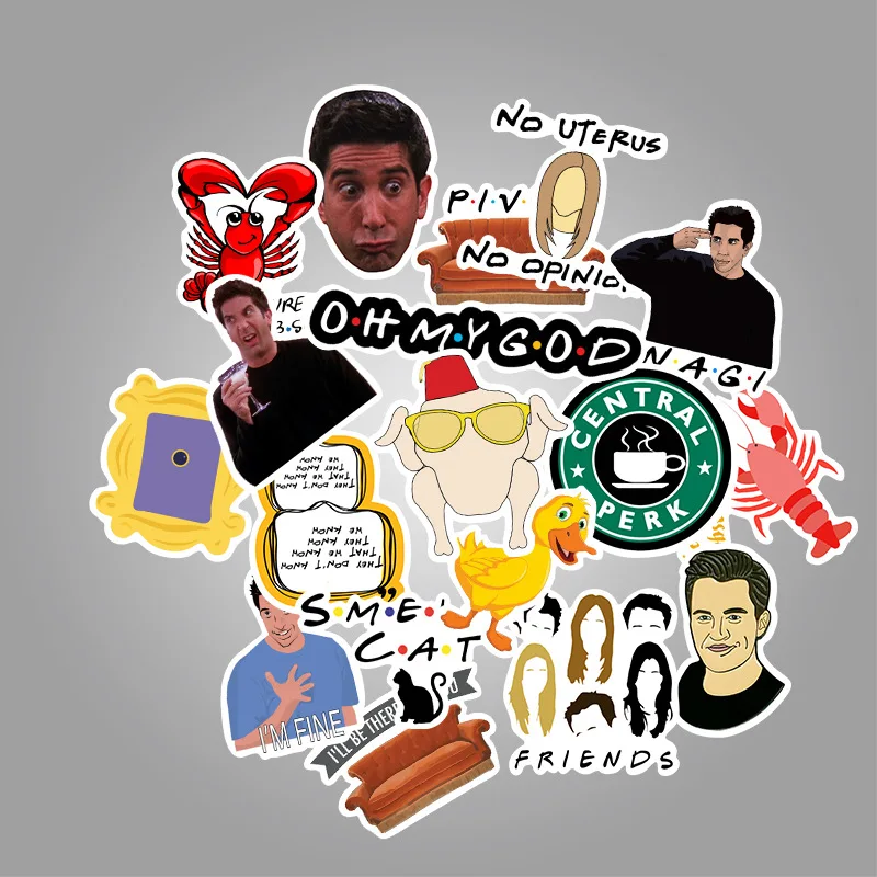 50 шт друзья ТВ шоу тема наклейки для ноутбука компьютер виниловая наклейка