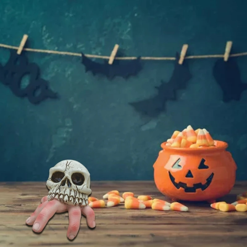 Креативная ужасная череп на палец статуи орнамент из смолы жуткая катушка