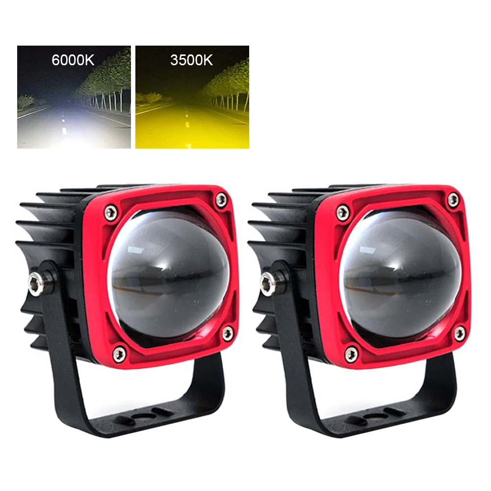 

2" HD Led Work Light 6000K White 3500K Amber Driving Fog Lights High/Low Beam Spotlight Led lights for car Motorcycle headlight