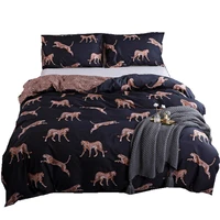 bed linens printed 3 piece bedding sets queen animal leopard dark style quilt cover duvet cover set pillowcases king size