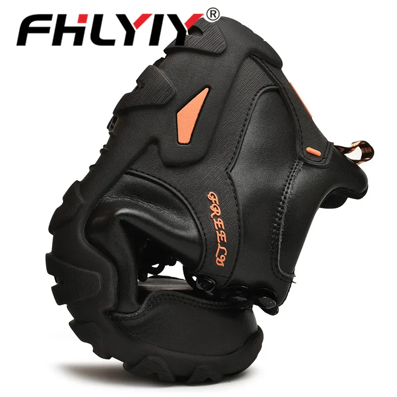 Fhlyiy/Брендовые мужские кожаные ботинки популярные удобные зимние теплые плюшевые