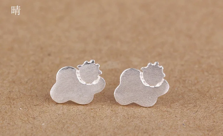 Женские серьги-гвоздики из серебра 925 пробы с молнией | Украшения и аксессуары