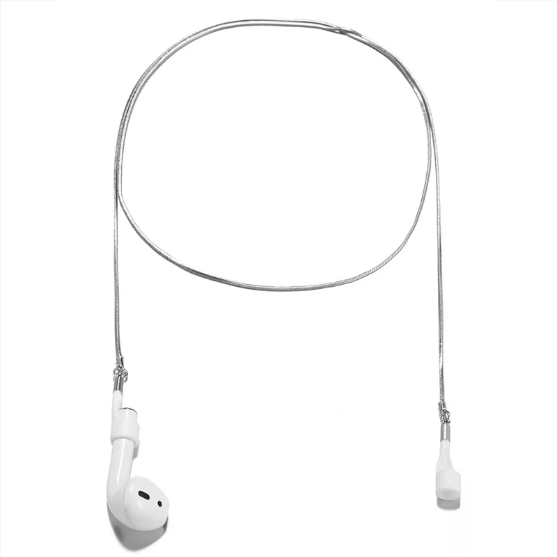 Анти потерянные цепи для AirPods змеиная цепочка ожерелье креативное металлическое