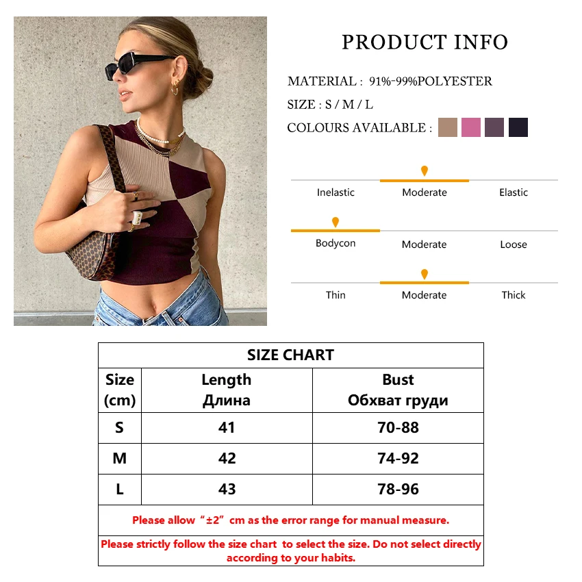 

Clacive Casual Patchwork O Neck Tank Top Female Fashion Slim Sleeveless Women Crop Top Vintage Basic Party Club Women Clothing